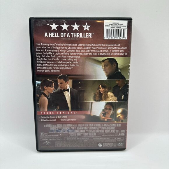 Side Effects DVD R Jude Law Rooney Mara Catherine Zeta Jones Universal Movie - Picture 3 of 5